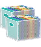 Amazon.com : Sbanmao Clear Acrylic File Box Organizer, Bamboo